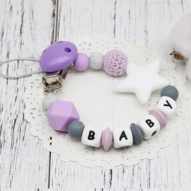 3 PCS  DIY Silicone Baby Pacifier Clip Colorful Pacifier Chain(Purple)