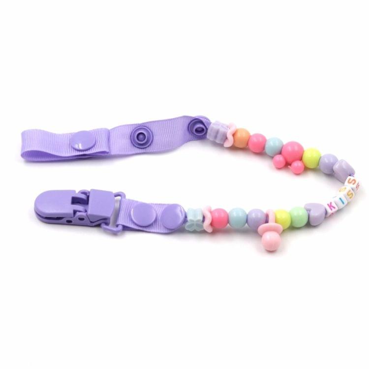 3 PCS Baby Pacifier Clips Newborn Dummy Pacifier Chain Clip Holder Baby(purple)