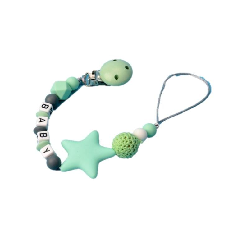 3 PCS  DIY Silicone Baby Pacifier Clip Colorful Pacifier Chain(light green)