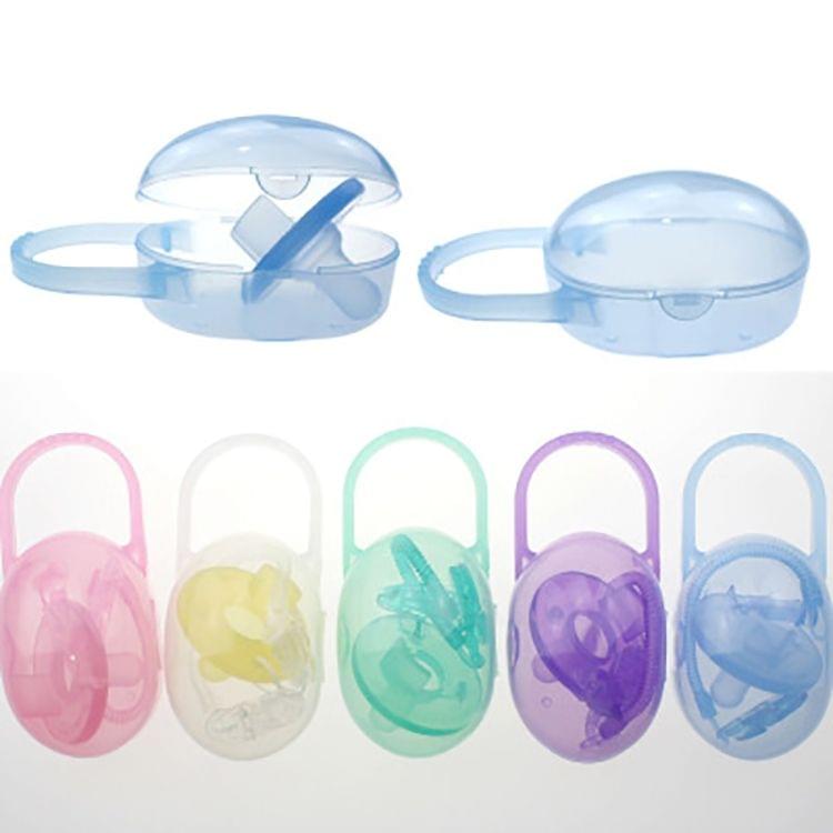 Baby Pacifier Storage Box Portable Infants Soother Pacifier Travel Dust Box(Green)