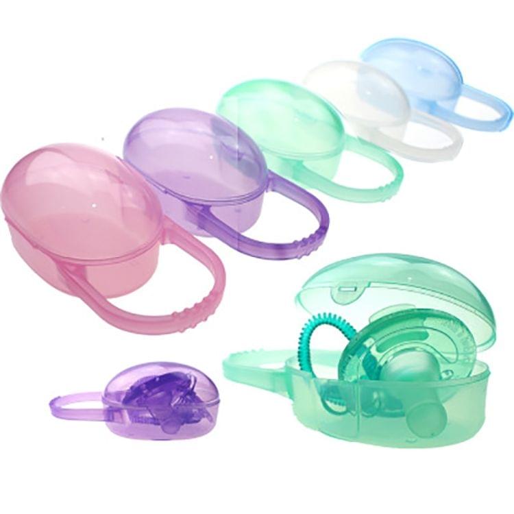 Baby Pacifier Storage Box Portable Infants Soother Pacifier Travel Dust Box(Green)