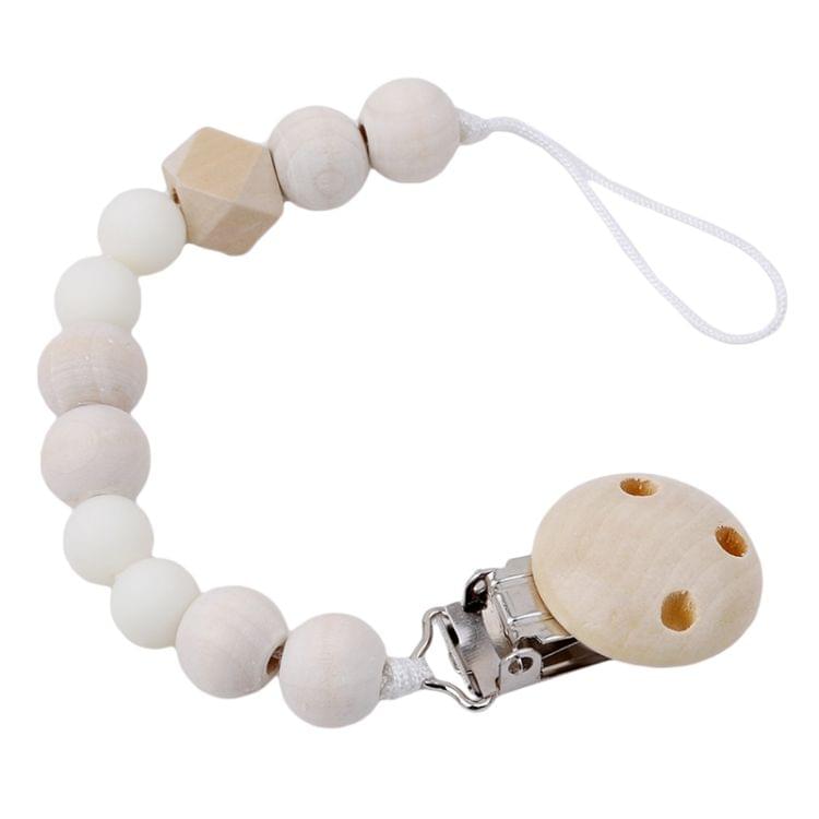 3 PCS Baby Pacifier Clip Chain Wooden Holder Soother Pacifier Clips Leash Strap Nipple Holder for Infant Feeding(Light blue)