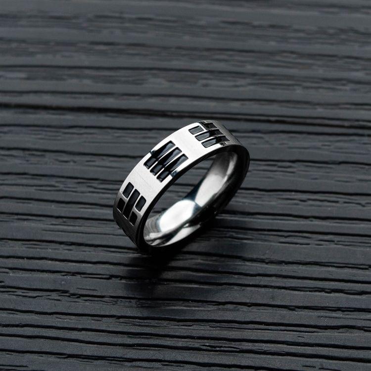 OPK Personality Ring Vintage Titanium Steel Ring for Men (9)