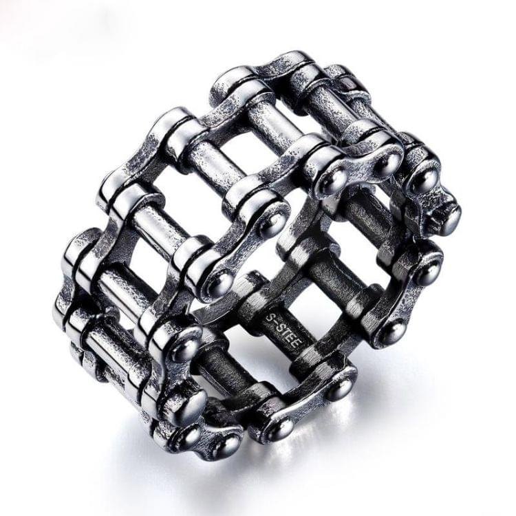 OPK Personality Stainless Steel Locomotive Chain Ring Jewelry for Men (10)