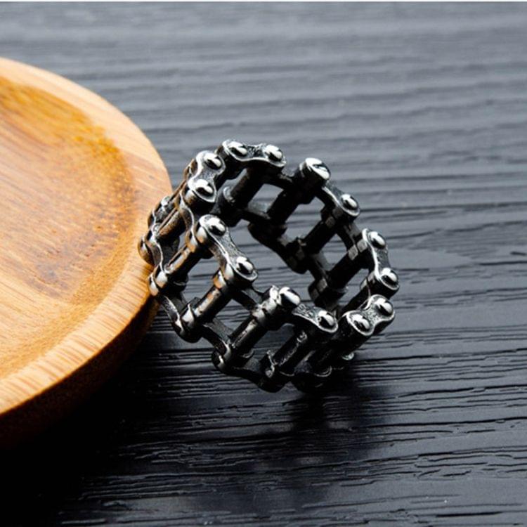 OPK Personality Stainless Steel Locomotive Chain Ring Jewelry for Men (10)