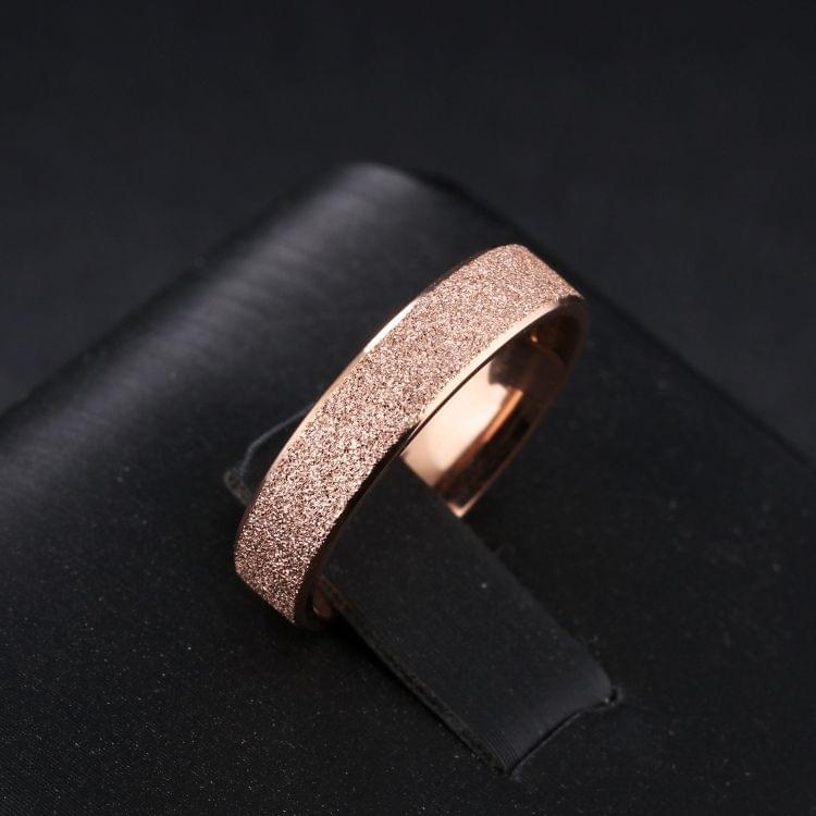 OPK Pure Steel Scrub Rose Gold Titanium Steel Ring for Women (Color:Rose Gold Size:6)