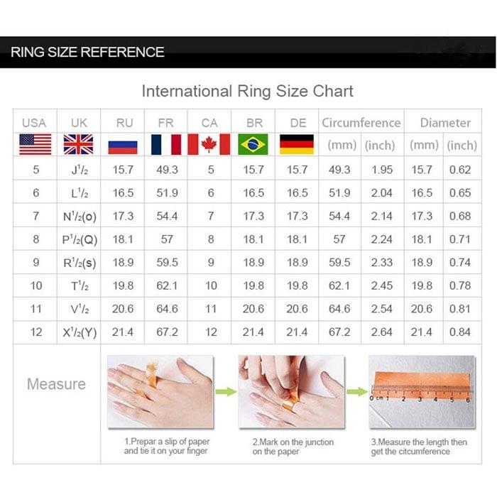 925 Sterling Silver Finger Rings Women Vintage Engagment Zircon Jewelry, Ring Size:6(Red)