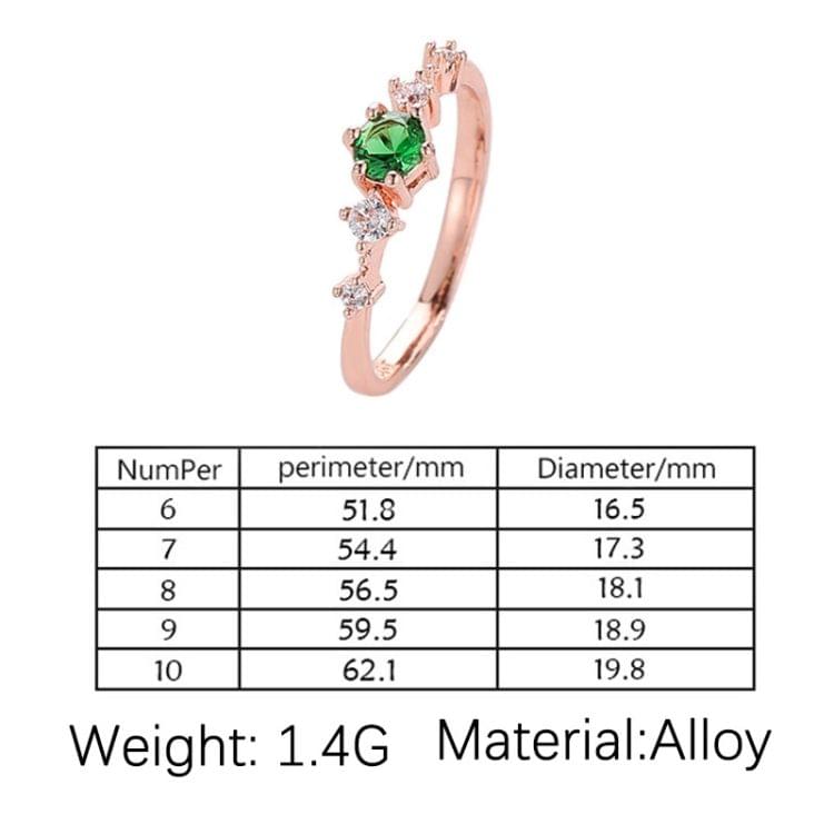 Fashion Women Vintage with Diamond Metal Ring, Ring size:6(White)