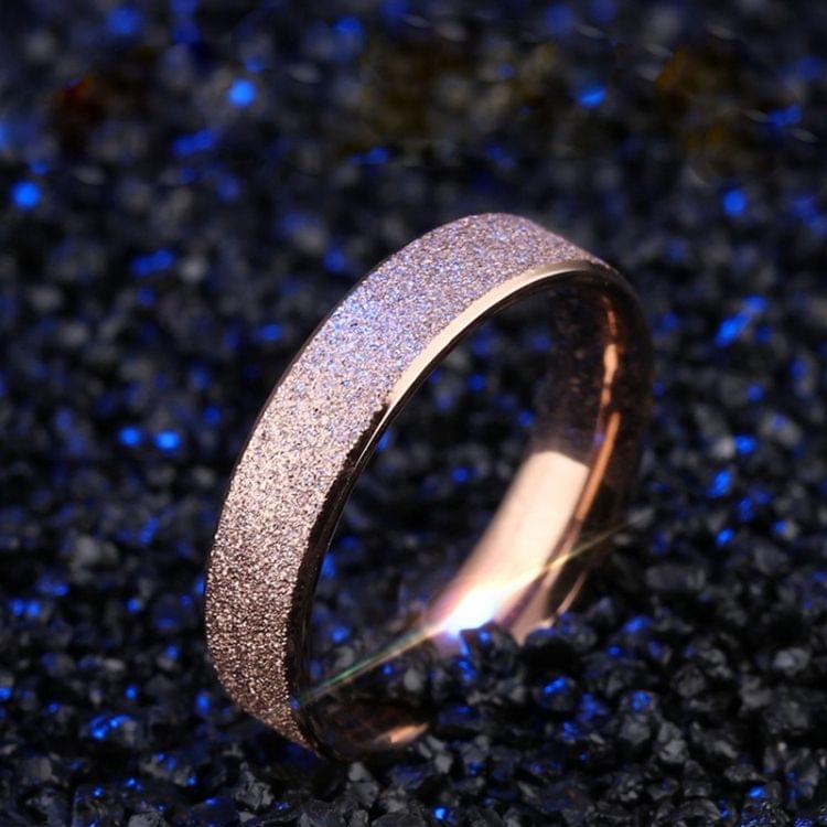 OPK Pure Steel Scrub Rose Gold Titanium Steel Ring for Women (Color:Rose Gold Size:7)