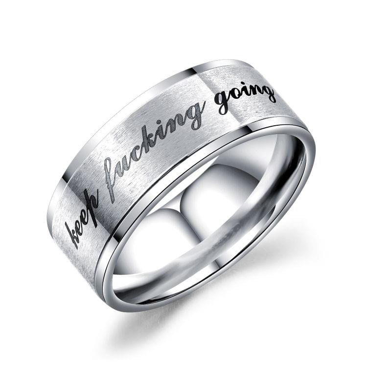 OPK Titanium Steel Inspirational Phrase Ring for Men and Women (9)