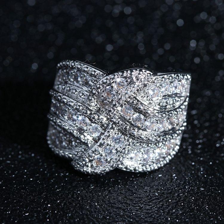 Women Fashion Luxury Zircon Stone Rings, Ring Size:6