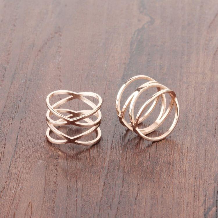 OPK Electroplated Bird Nest Hollow Design Fashion Ring for Women (Color:Rose Gold Size:8)