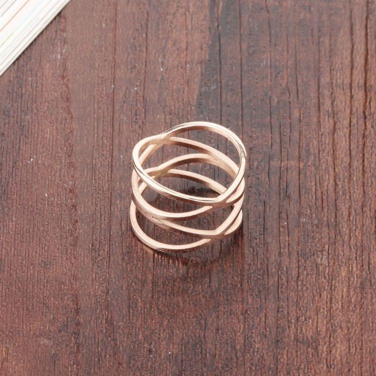 OPK Electroplated Bird Nest Hollow Design Fashion Ring for Women (Color:Rose Gold Size:8)