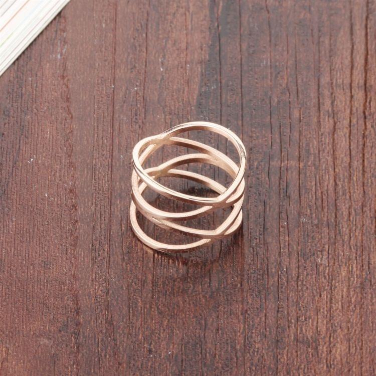 OPK Electroplated Bird Nest Hollow Design Fashion Ring for Women (Color:Rose Gold Size:7)