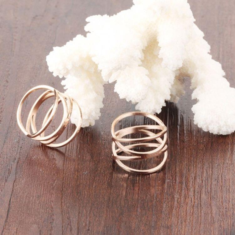OPK Electroplated Bird Nest Hollow Design Fashion Ring for Women (Color:Rose Gold Size:7)