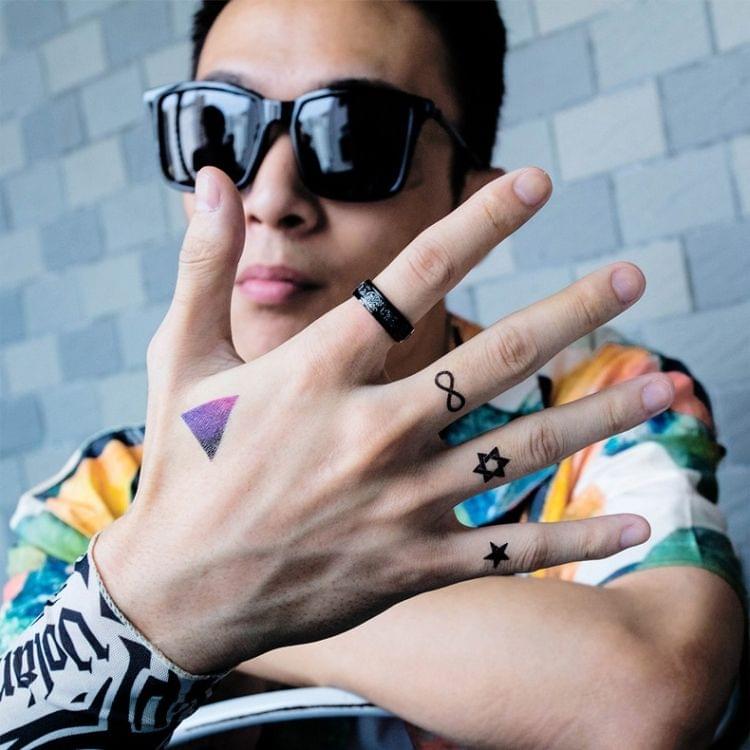 OPK Titanium Steel Flower Pattern Ring for Men (Color:Black Size:8)