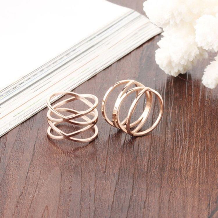OPK Electroplated Bird Nest Hollow Design Fashion Ring for Women (Color:Rose Gold Size:5)