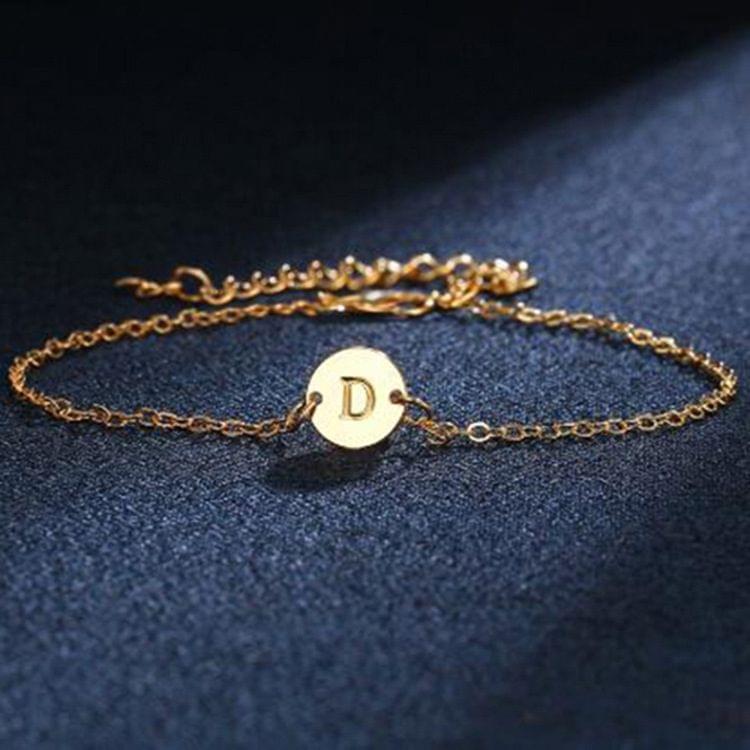 3 PCS D Letter Gold Color Bracelet and Bangle for Woman Adjustable Simple Bracelets