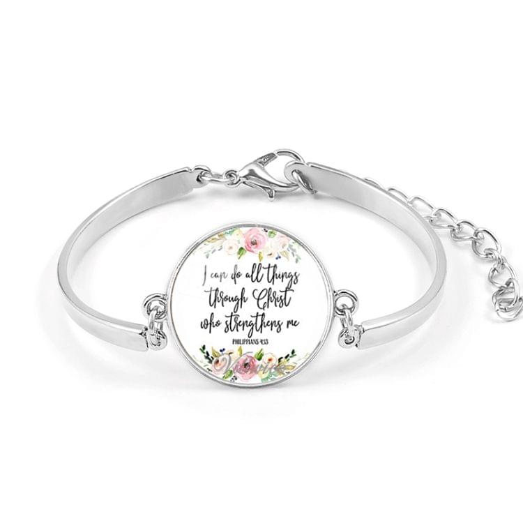 Fashion Bible Scriptures Glass Dome Bracelet(009-5)