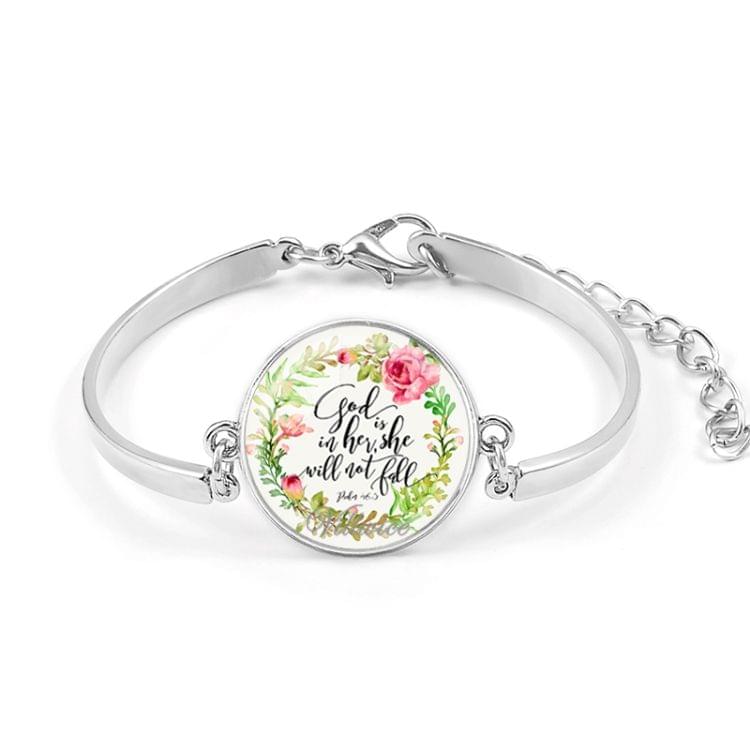 Fashion Bible Scriptures Glass Dome Bracelet(009-5)