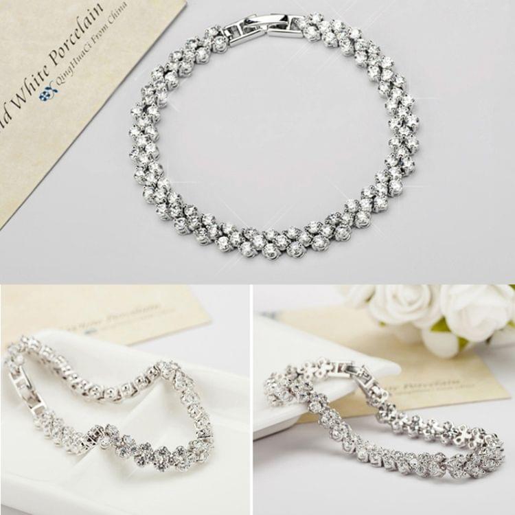 18cm Fashion Zircon Encrusted Roman Bracelets Platinum-plated Bracelet Jewelry