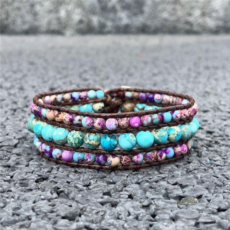 Fashion Multi-layer Natural Stone Beads Handmade Bracelet