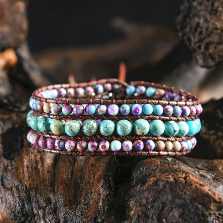 Fashion Multi-layer Natural Stone Beads Handmade Bracelet