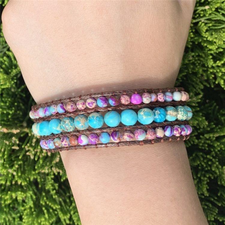 Fashion Multi-layer Natural Stone Beads Handmade Bracelet