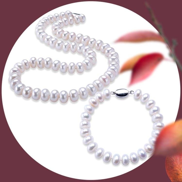 Women Natural Freshwater Pearl Bracelets Jewelry, Length:7-8mm(white pearl)