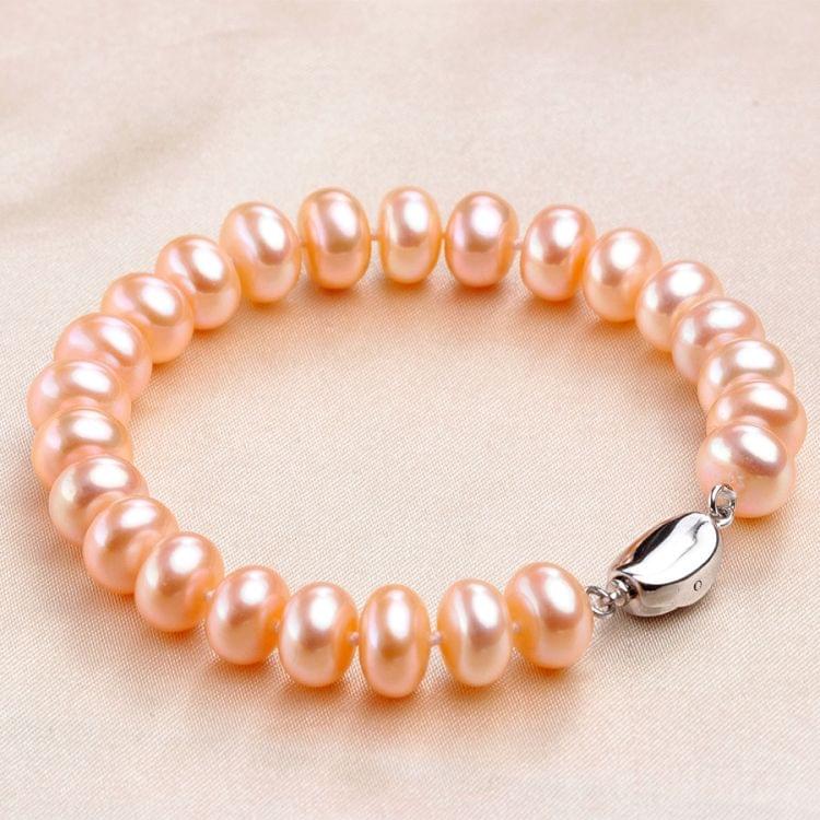 Women Natural Freshwater Pearl Bracelets Jewelry, Length:7-8mm(white pearl)