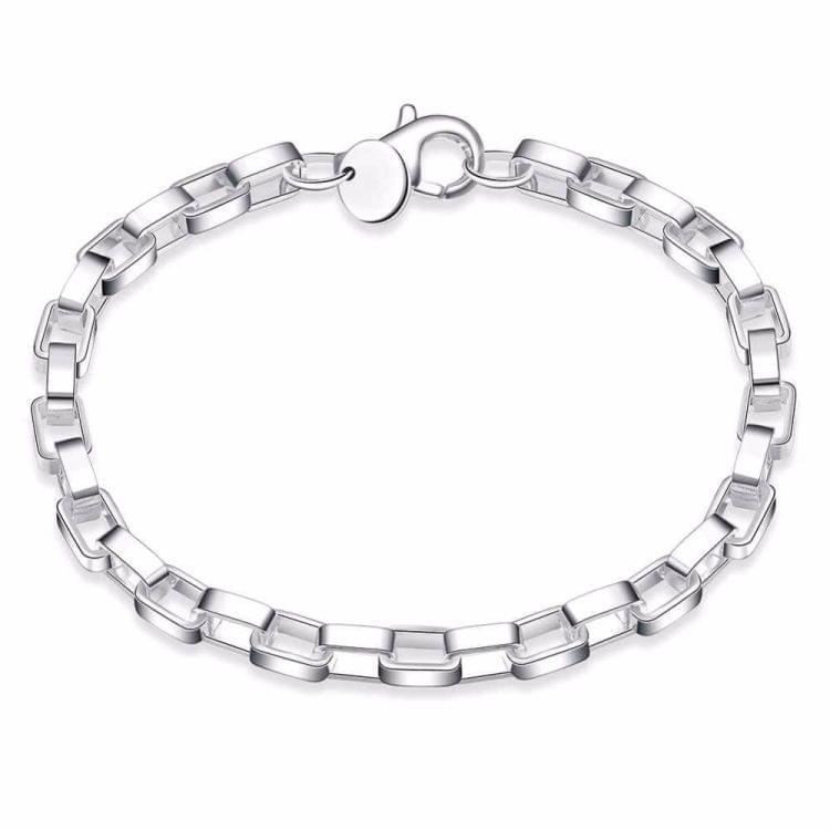 Jewelry Silver Plated Jewelry Creative Exquisite Big long Checkered Bracelet(Silver)