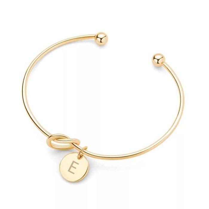 10 PCS Alloy Letter E Bracelet Snake Chain Charm Bracelets(Gold)