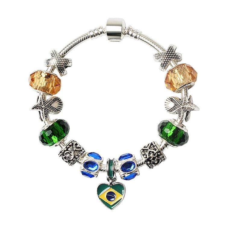 World Cup Brazil Flag Souvenir Bracelets European and American Fashion Alloy Bracelet, Size: 18cm