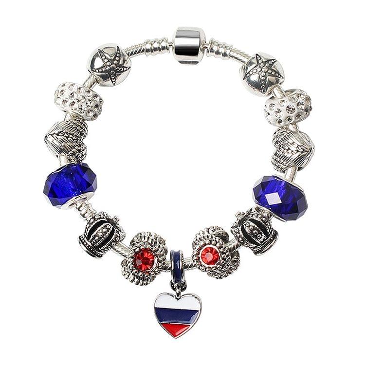 World Cup Russia Flag Souvenir Bracelets European and American Fashion Alloy Bracelet, Size: 20cm