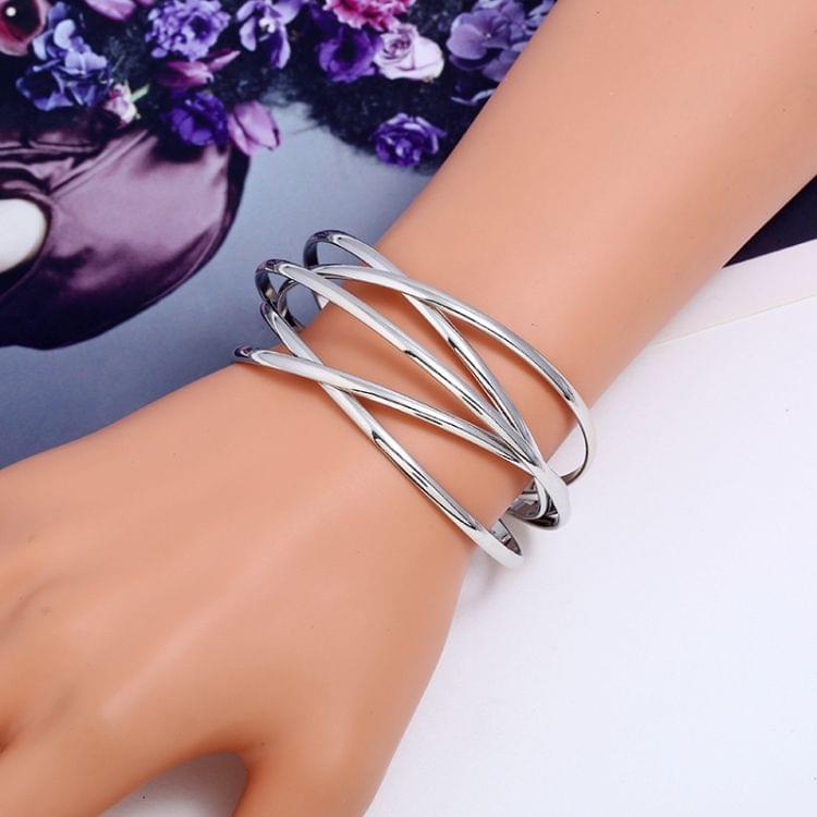 Cuff Bangles For Women Girls Fashion Bangles Bracelets(Silver)
