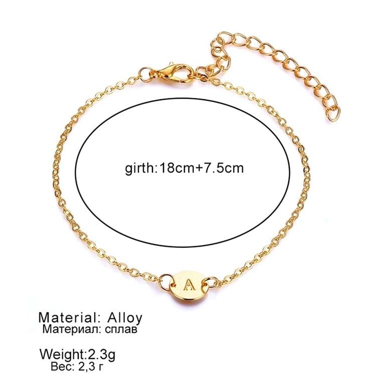 3 PCS J Letter Gold Color Bracelet and Bangle for Woman Adjustable Simple Bracelets