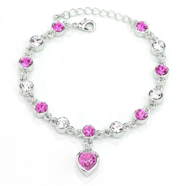 Fashion 12 Constellation Crystal Bracelets Gold-plated Anti-allergy Bracelet Jewelry(Magenta)