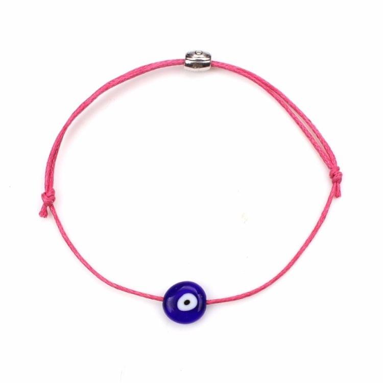 Lucky Evil Eye Bracelets For Women 6 Colors Handmade Braided Rope Lucky Jewelry Red Bracelet Female(Red)