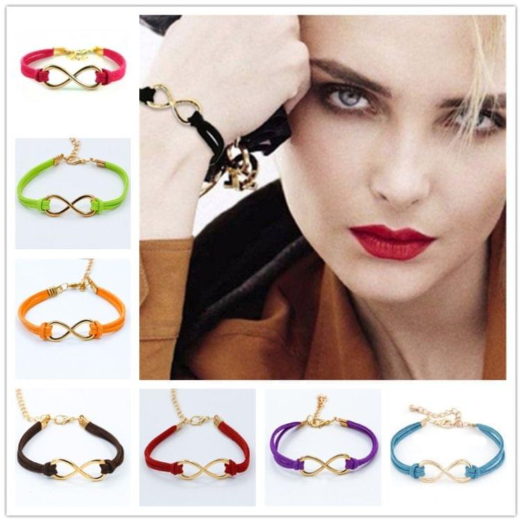 3 PCS Women Fashion Symbol Word 8 Twine Bracelets(green)