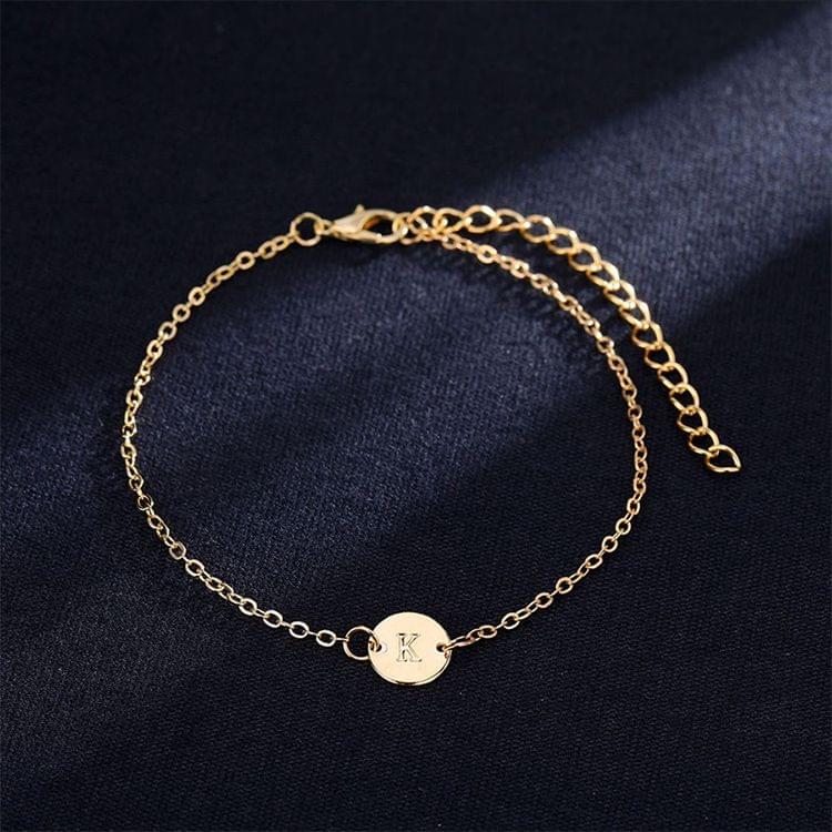 3 PCS K Letter Gold Color Bracelet and Bangle for Woman Adjustable Simple Bracelets