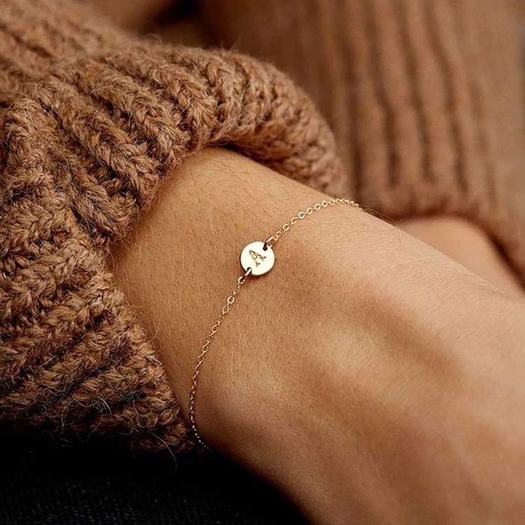 3 PCS K Letter Gold Color Bracelet and Bangle for Woman Adjustable Simple Bracelets