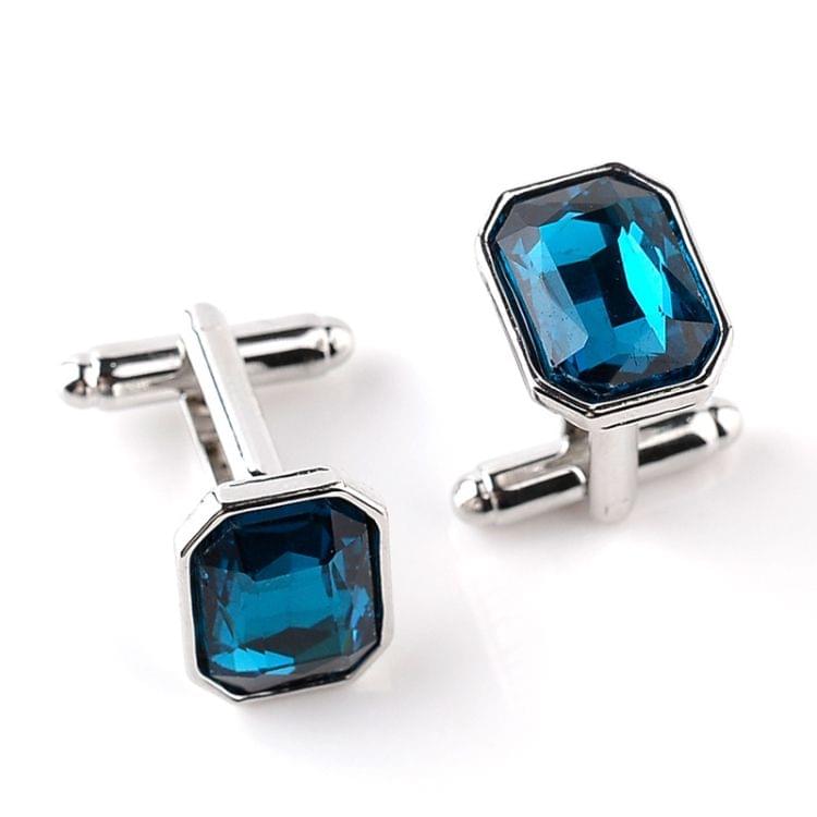 Fashion zircon alloy plating French cufflinks nail sleeve female models(Royal Blue)