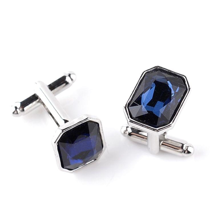 Fashion zircon alloy plating French cufflinks nail sleeve female models(Royal Blue)