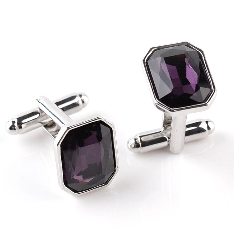 Fashion zircon alloy plating French cufflinks nail sleeve female models(Royal Blue)