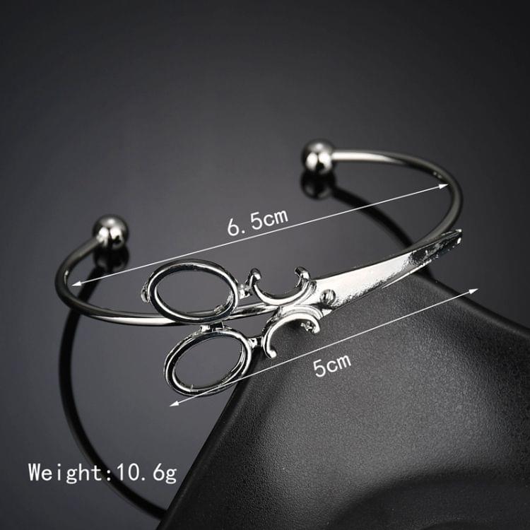 2 PCS Minimalist Openings Bracelets Scissors Bracelets Jewelry(Silver)