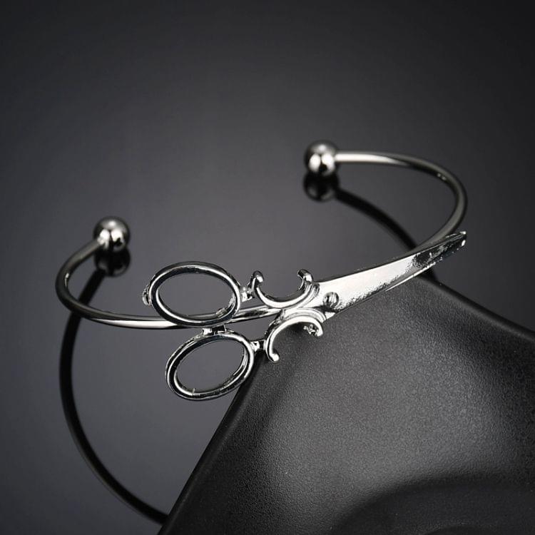 2 PCS Minimalist Openings Bracelets Scissors Bracelets Jewelry(Silver)