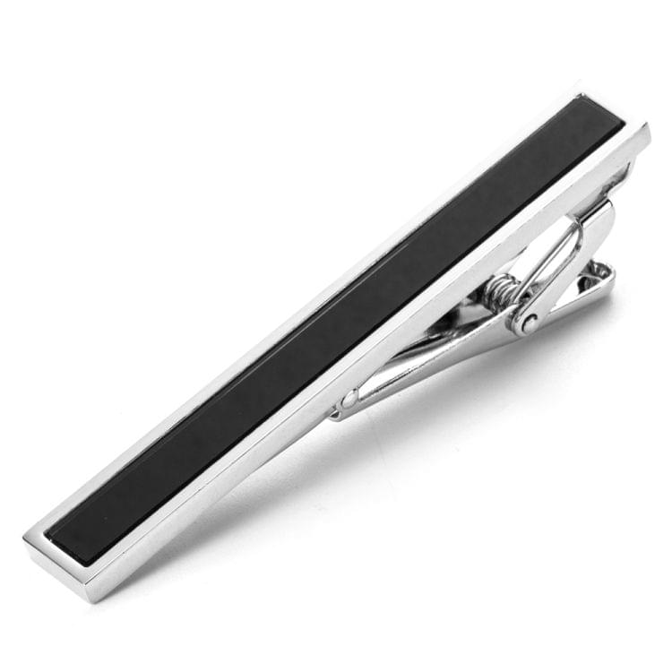 Fashion Silve Plated Black Crystal Tie Clip Copper Tie Bar Men Tie Pin for Party Men Tie Pin