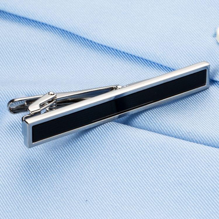 Fashion Silve Plated Black Crystal Tie Clip Copper Tie Bar Men Tie Pin for Party Men Tie Pin