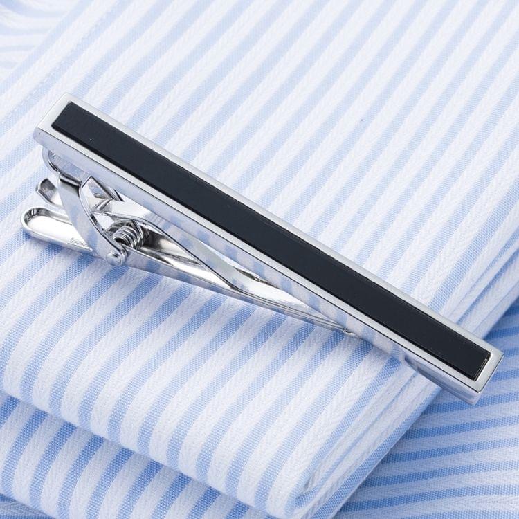 Fashion Silve Plated Black Crystal Tie Clip Copper Tie Bar Men Tie Pin for Party Men Tie Pin