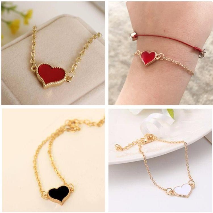 3 PCS Women Fashion Heart Bracelet Jewelry(Black)